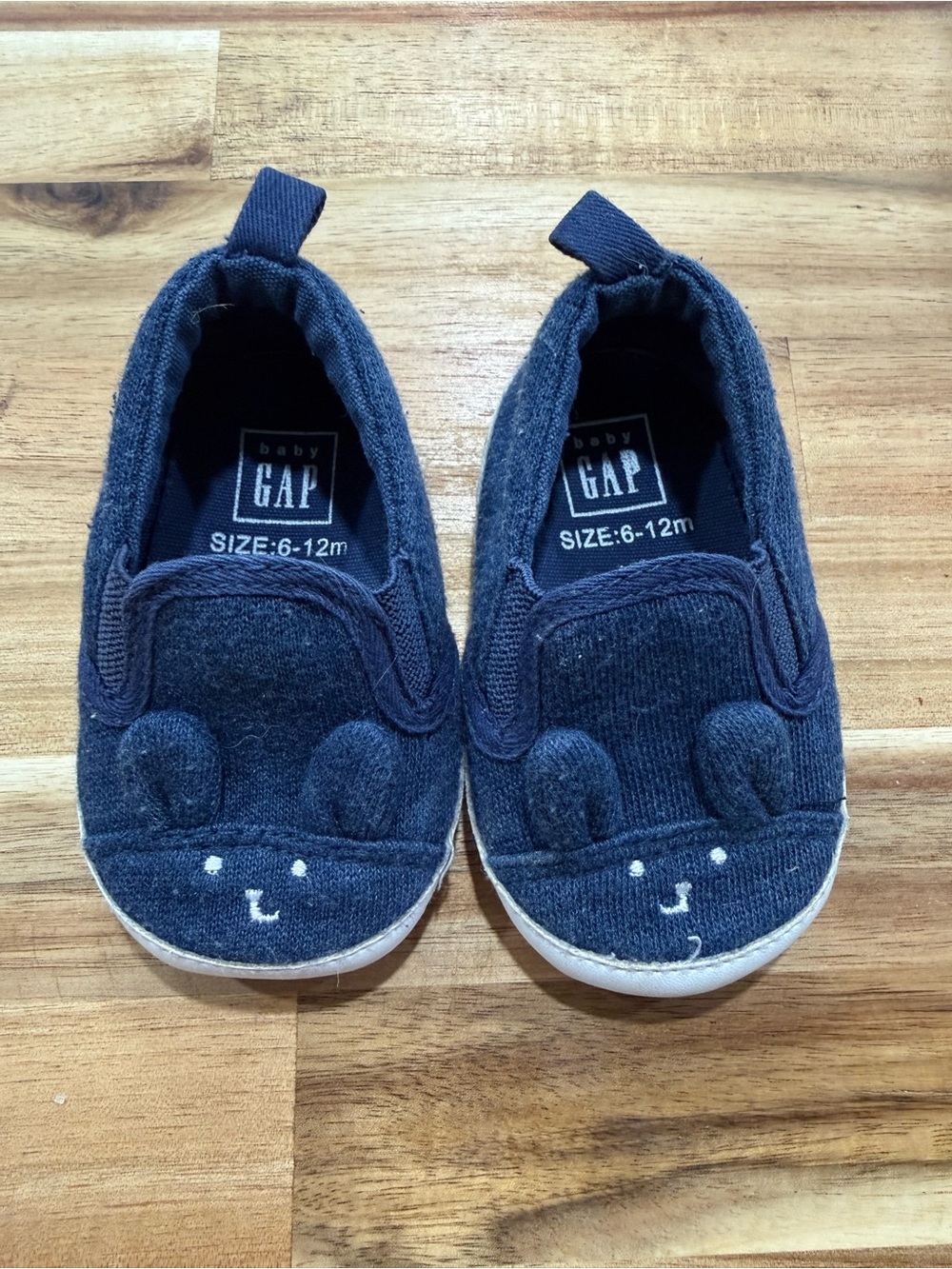 GAP Navy Bunny Face Baby Slip-On Shoes